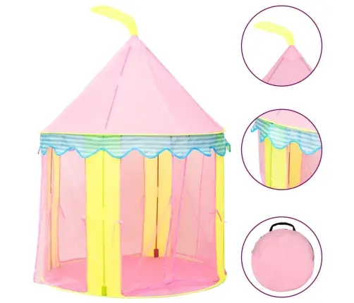 Žaidimų Palapinė Su 250 Kamuoliukų, Rožinė, 100X100X127Cm