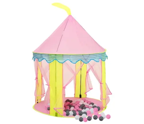 Žaidimų Palapinė Su 250 Kamuoliukų, Rožinė, 100X100X127Cm