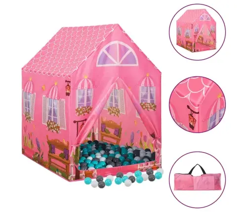 Laste Mängutelk, 250 Palli, Roosa, 69X94X104 Cm