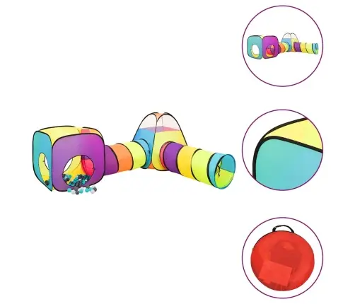 Rotaļu Telts Ar 250 Bumbiņām, Krāsaina, 190X264X90 Cm Vidaxl