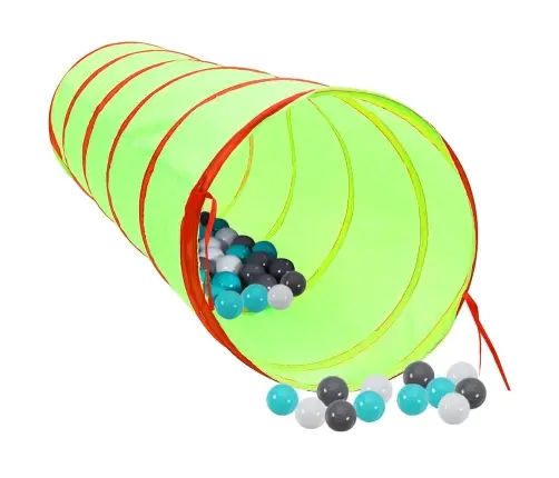Bērnu Rotaļu Tunelis Ar 250 Bumbiņām, 175 Cm, Zaļš Poliesters Vidaxl