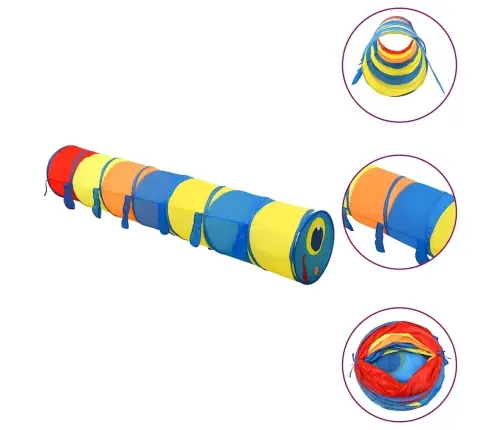 Rotaļu Tunelis, 250 Bumbiņām, 245 Cm, Poliesters, Daudzkrāsains Vidaxl