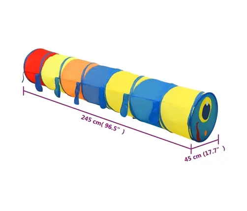 Rotaļu Tunelis, 250 Bumbiņas, 245 Cm, Poliesters, Daudzkrāsains Vidaxl
