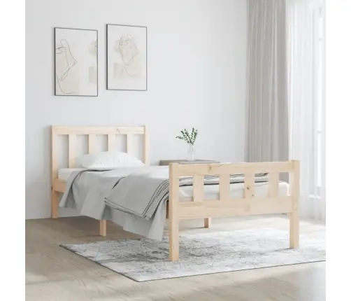 Voodiraam, Täismännipuit, 90 X 190 Cm