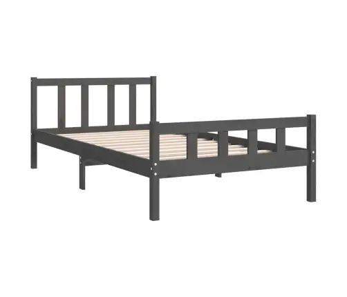 Gultas Rāmis, Pelēks, Masīvkoks, 100X200 Cm Vidaxl
