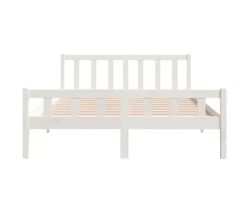 Gultas Rāmis, Balts, Masīvkoks, 150X200 Cm, Liels, Divvietīgs Vidaxl