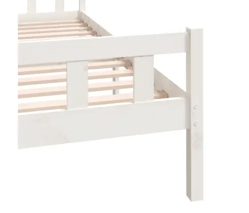 Gultas Rāmis, Balts, Masīvkoks, 150X200 Cm, Liels, Divvietīgs Vidaxl