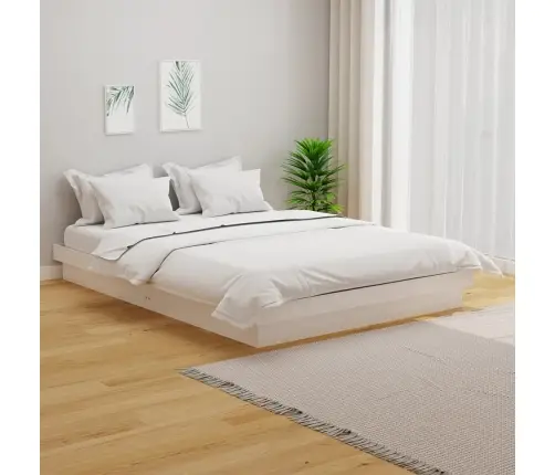 Gultas Rāmis, Balts, Masīvkoks, 120X200 Cm Vidaxl