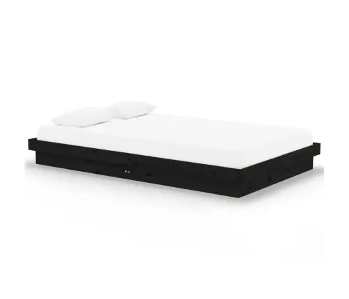 Gultas Rāmis, Melns, Masīvkoks, 120X200 Cm Vidaxl