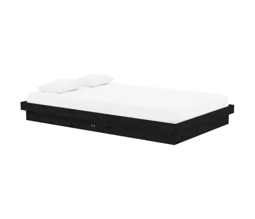 Gultas Rāmis, Melns, Masīvkoks, 120X200 Cm Vidaxl