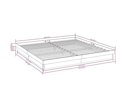 Lovos Rėmas Be Čiužinio, 200X200cm Medienos Masyvas