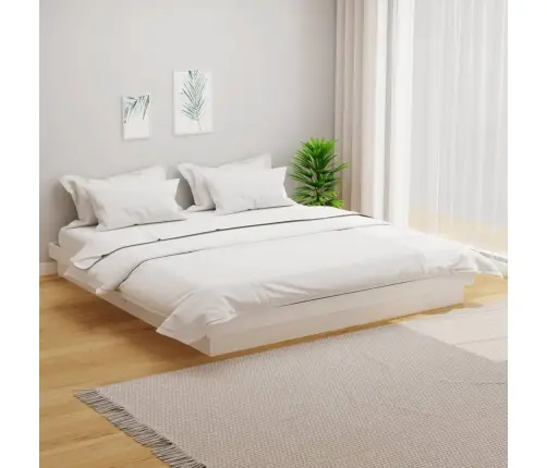 Gultas Rāmis, Balts, Masīvkoks, 200X200 Cm Vidaxl