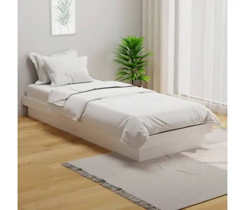 Lovos Rėmas, Baltas, 75X190cm Medienos Masyvas, Vienvietis