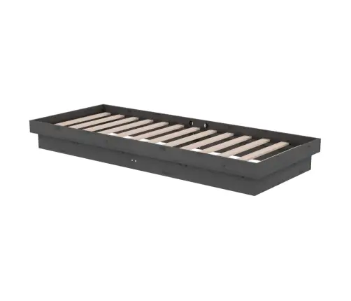 Gultas Rāmis, Pelēks, Masīvkoks, 75X190 Cm, Mazs, Vienvietīgs Vidaxl