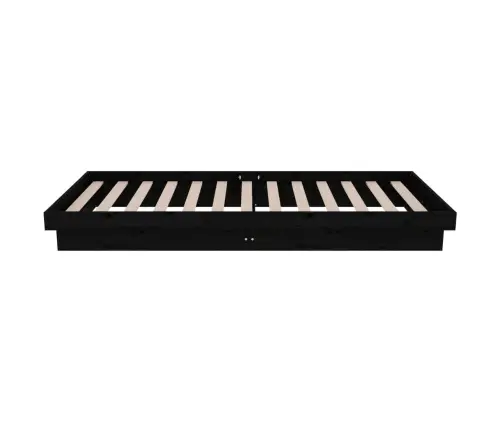 Lovos Rėmas, Juodas, 75X190cm Medienos Masyvas, Vienvietis