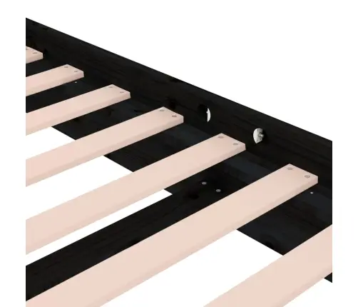 Lovos Rėmas, Juodas, 75X190cm Medienos Masyvas, Vienvietis