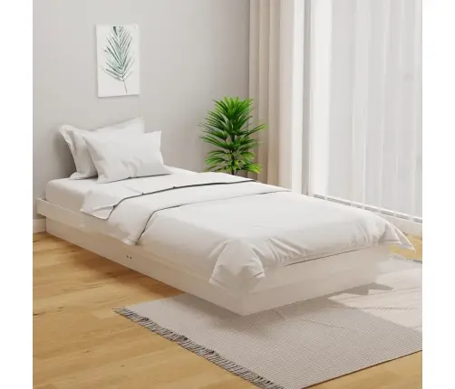 Gultas Rāmis, Balts, Masīvkoks, 90X190 Cm, Vienvietīgs Vidaxl