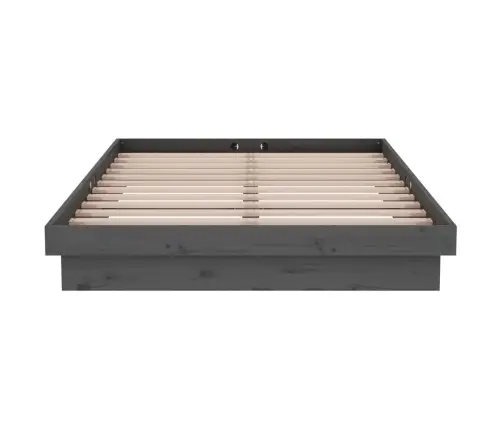 Gultas Rāmis, Pelēks, Masīvkoks, 120X190 Cm, Divvietīgs Vidaxl