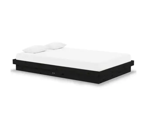 Lovos Rėmas, Juodas, 120X190cm Medienos Masyvas, Dvivietis