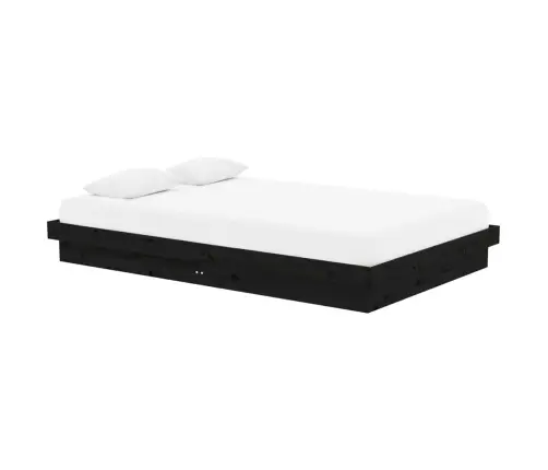 Lovos Rėmas, Juodas, 120X190cm Medienos Masyvas, Dvivietis