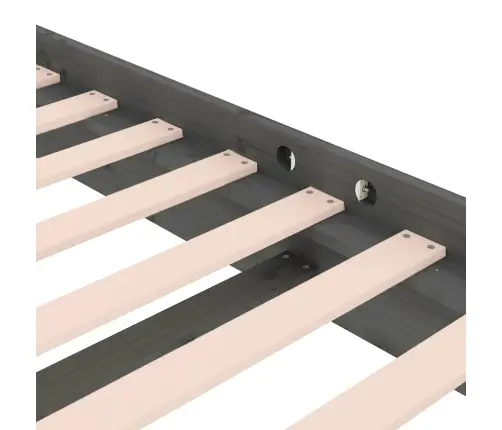 Voodiraam, Hall, Männipuit, 135 X 190 Cm