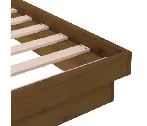 Gultas Rāmis, Medus Brūns, Masīvkoks, 135X190 Cm, Divvietīgs Vidaxl