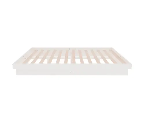 Gultas Rāmis, Balts, Masīvkoks, 140X190 Cm Vidaxl