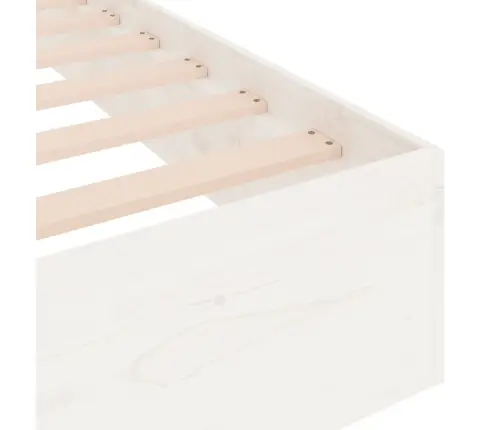 Voodiraam, Valge, Männipuit, 140 X 200 Cm