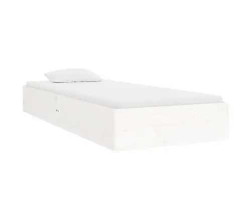 Gultas Rāmis, Balts Masīvkoks, 75X190 Cm, Mazs, Vienvietīgs Vidaxl