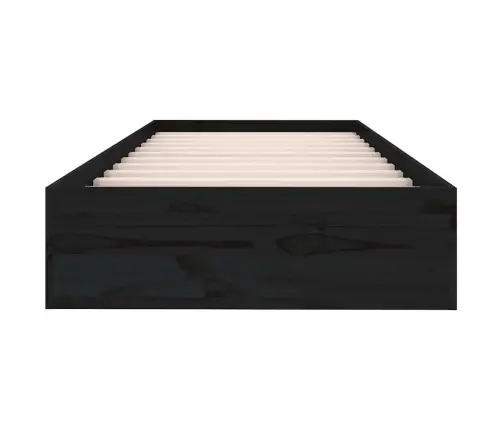 Voodiraam, Must, Täismännipuit, 75 X 190 Cm