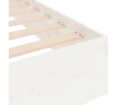 Voodiraam, Valge, Männipuit, 135 X 190 Cm