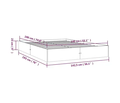 Lovos Rėmas, 140X190cm Medienos Masyvas