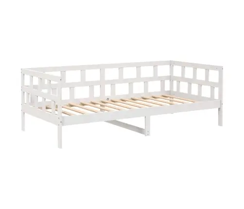 Lova, Baltos Spalvos, 90X190cm Pušies Medienos Masyvas Lova, Baltos Spalvos, 90X190cm Pušies Medienos Masyvas