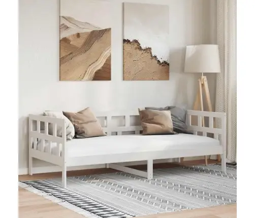 Lova, Baltos Spalvos, 90X190cm Pušies Medienos Masyvas Lova, Baltos Spalvos, 90X190cm Pušies Medienos Masyvas