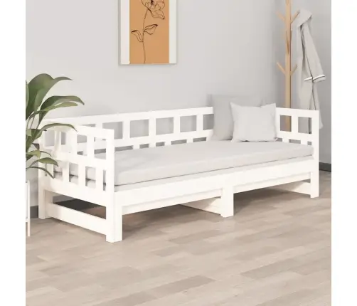 Izvelkama Gulta, Balta, Priedes Masīvkoks, 2X(90X200) Cm Vidaxl