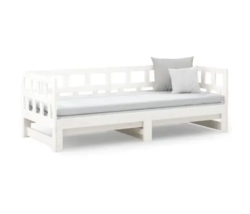 Izvelkama Gulta, Balta, Priedes Masīvkoks, 2X(90X200) Cm Vidaxl