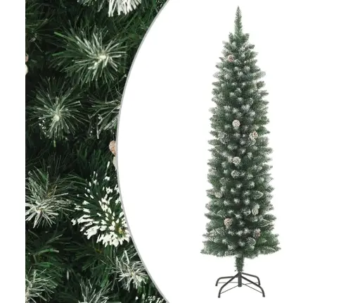 Dirbtinė Siaura Kalėdų Eglutė Su Stovu, 210cm Pvc