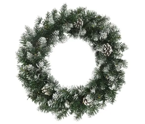 Ziemassvētku Vainags Ar Led Lampiņām, Zaļš, 60 Cm, Pvc Vidaxl