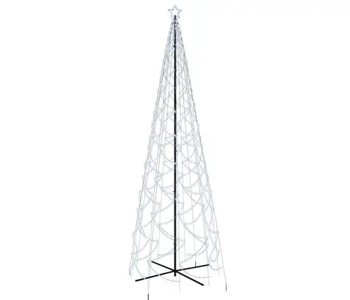 Ziemassvētku Egle, 1400 Vēsi Baltas Led Lampiņas, 160X500 Cm Vidaxl