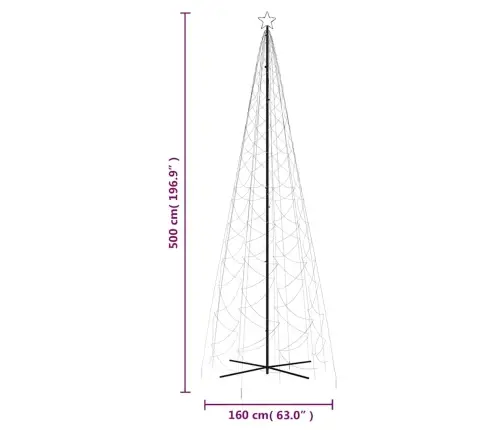Ziemassvētku Egle, 1400 Vēsi Baltas Led Lampiņas, 160X500 Cm Vidaxl