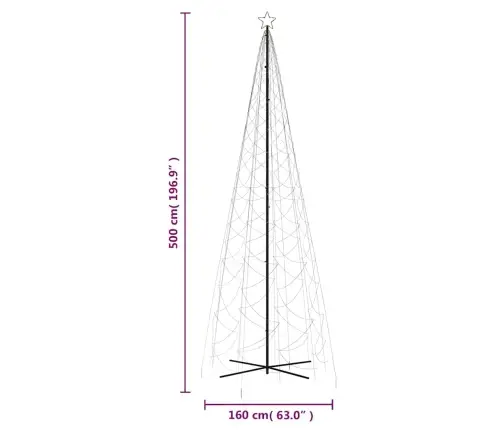 Ziemassvētku Egle, 1400 Silti Baltas Led Lampiņas, 160X500 Cm Vidaxl