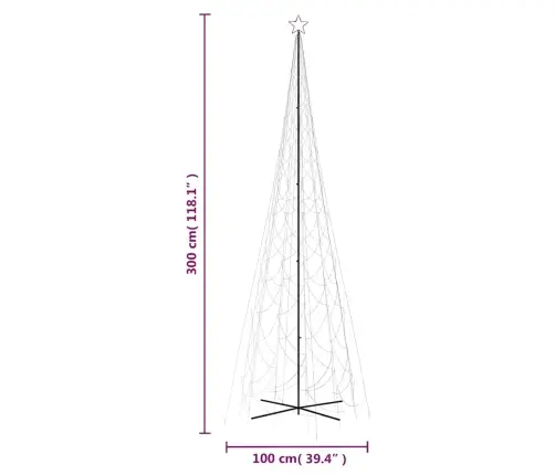 Kalėdų Eglutė, 230X800cm Kūgio Formos, 3000 Šaltų Baltų Led