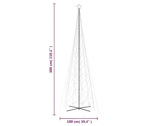 Kalėdų Eglutė, 230X800cm Kūgio Formos, 3000 Šiltų Baltų Led