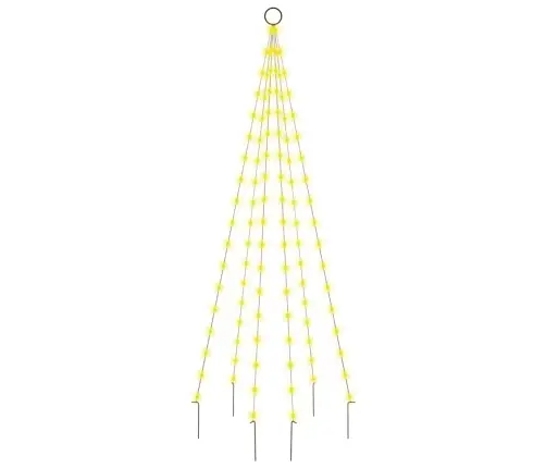 Ziemassvētku Egle Karoga Mastam, 108 Silti Baltas Led, 180 Cm Vidaxl