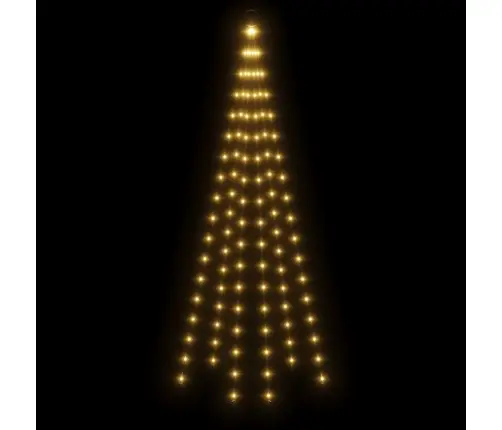 Ziemassvētku Egle Karoga Mastam, 108 Silti Baltas Led, 180 Cm Vidaxl