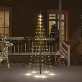 Ziemassvētku Egle Karoga Mastam, 108 Silti Baltas Led, 180 Cm Vidaxl