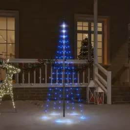 Ziemassvētku Egle Karoga Mastam, 108 Zilas Led, 180 Cm Vidaxl