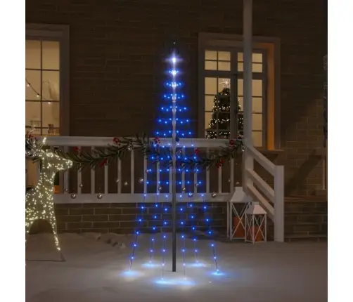 Ziemassvētku Egle Karoga Mastam, 108 Zilas Led, 180 Cm Vidaxl