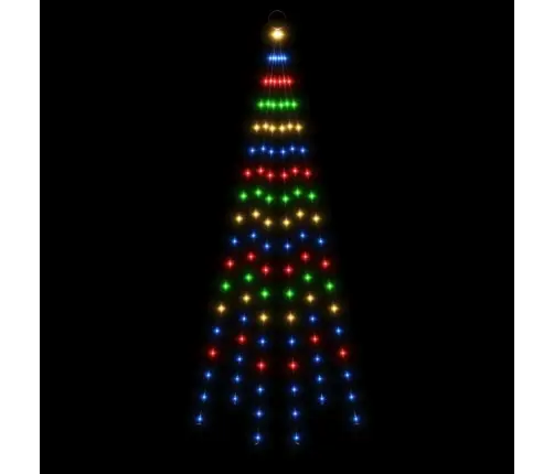 Ziemassvētku Egle Karoga Mastam, 108 Krāsainas Led, 180 Cm Vidaxl