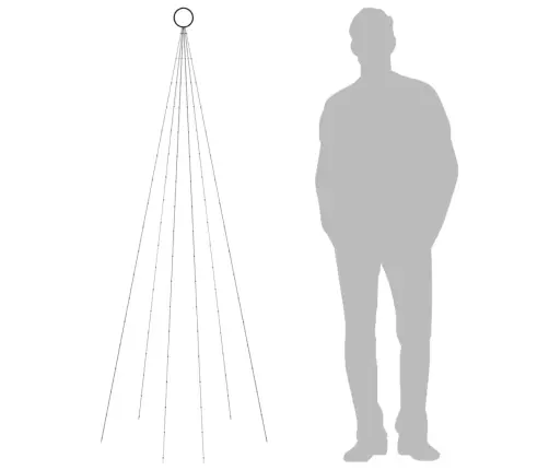 Ziemassvētku Egle Karoga Mastam, 108 Krāsainas Led, 180 Cm Vidaxl